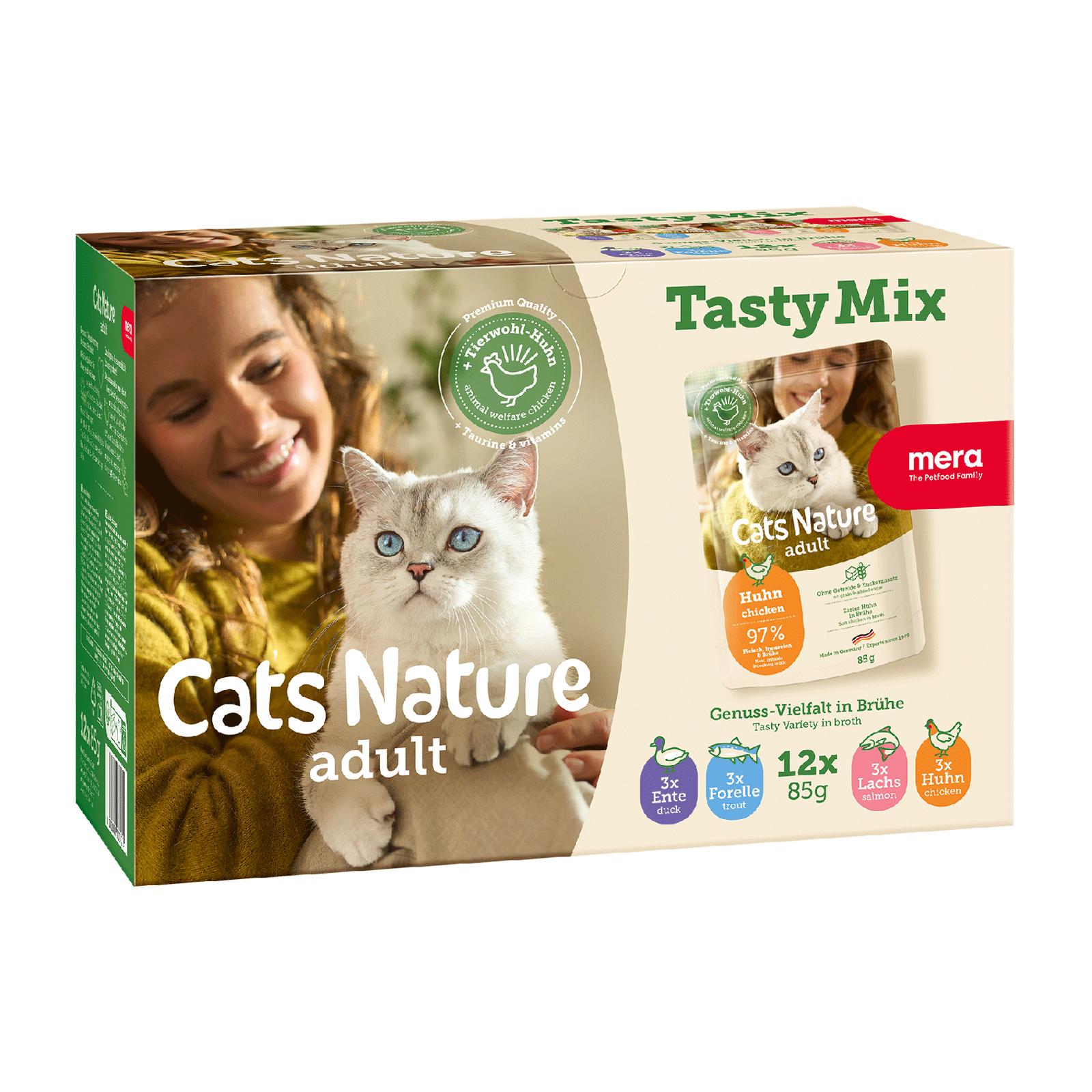 mera Cats Nature Nassfutter Tasty Mix Packshot mera Cats Nature Nassfutter Tasty Mix Packshot